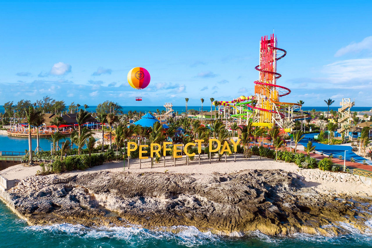 Aerial view of Perfect Day at Cococay